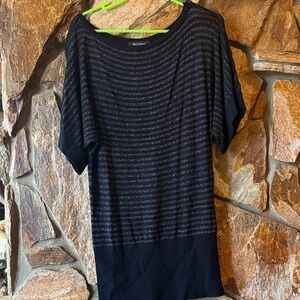 Black and silver  Striped Top